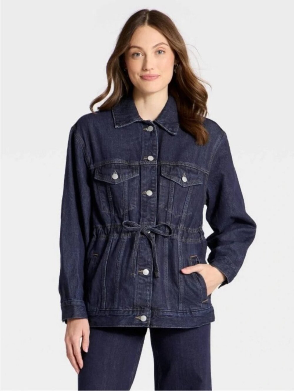 Universal Thread XL Denim Jacket With Adjustable Waist & Button Front Closure